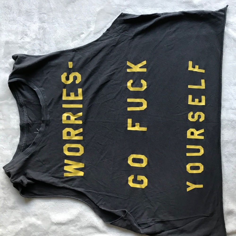 Yoga statement no worries gym muscle top